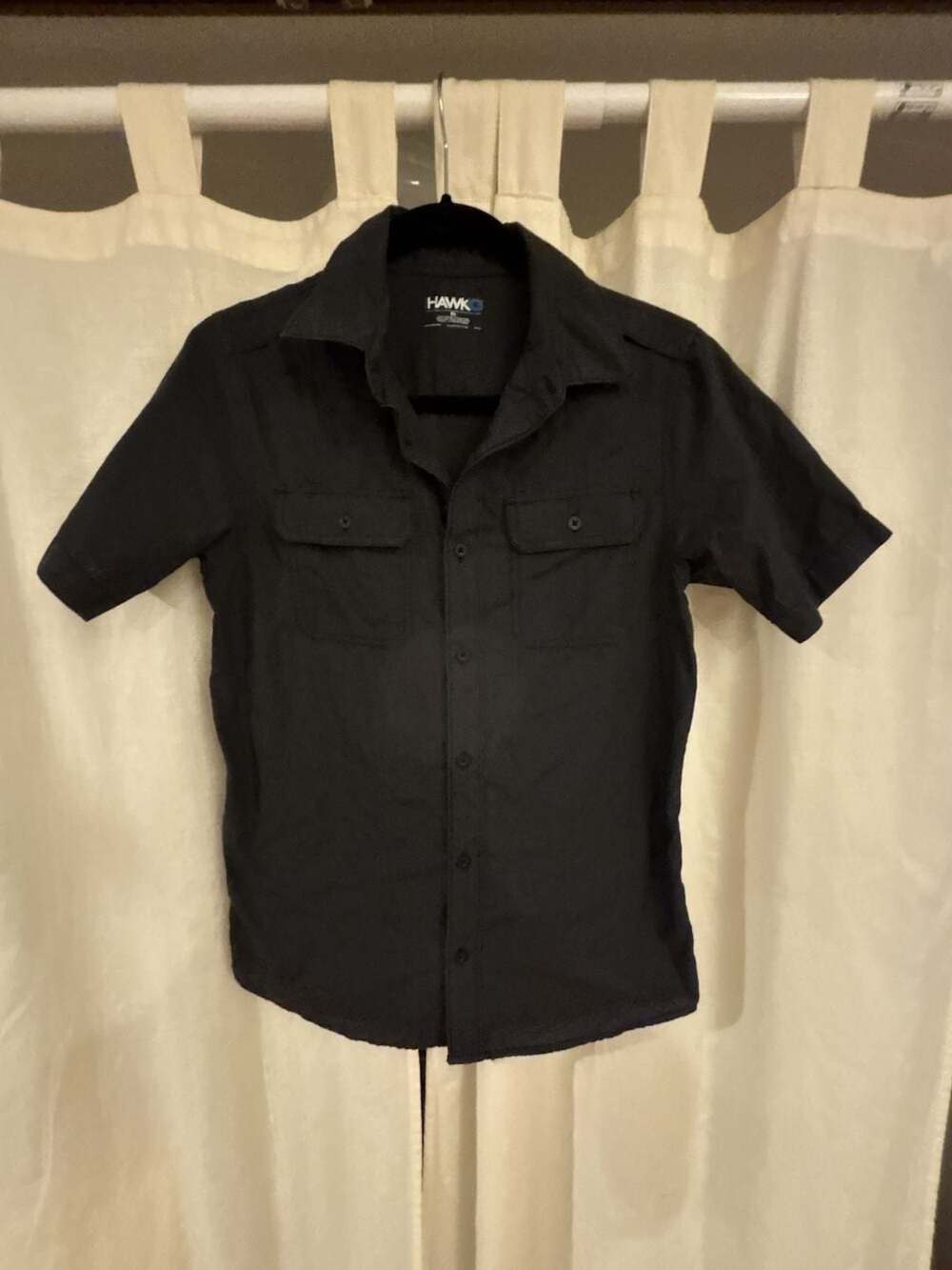 Hawk by Tony Hawk Black Short Sleeve Button Down Utility Shirt